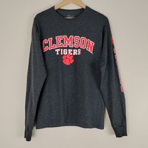 Champion Clemson Tigers Crew neck Long Sleeve Pullover Gray T-shirt